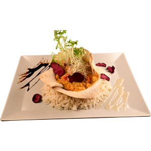 Linsencurry im Körbchen